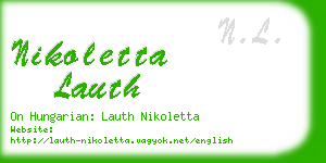 nikoletta lauth business card